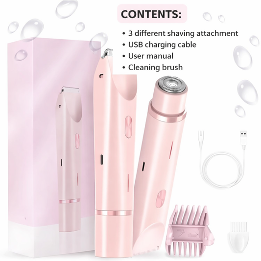 Silky Splash Vamaro Shaver | 2-in-1 Wet & Dry Women’s Razor with Precision Trimmer