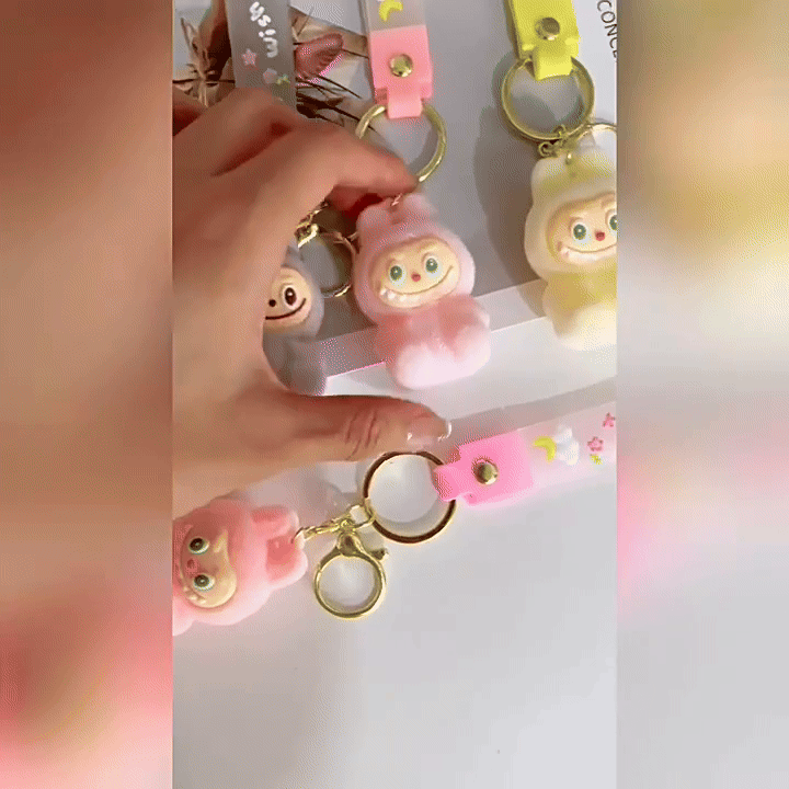 Labubu - Wish & Fuzz Rainbow Wrist-Strap Keychain