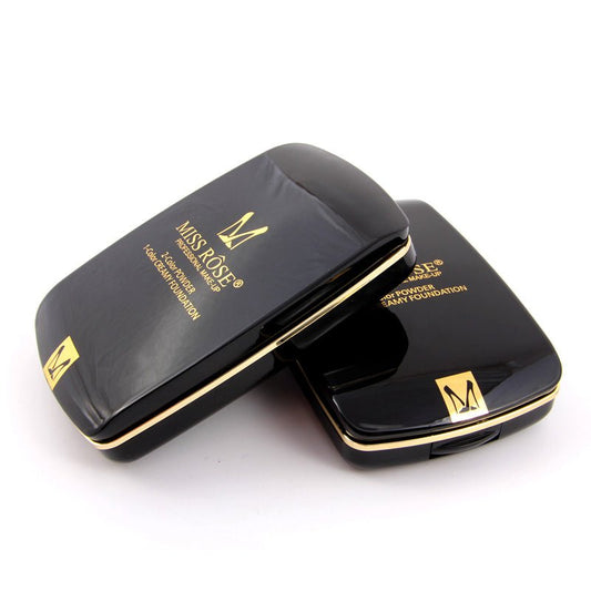 Miss Rose 2-in-1 Compact Powder & Creamy Foundation – Medium to Full Coverage, Matte & Natural Finish for Smooth, Flawless Skin (24g, Ivory + Nude Shades)