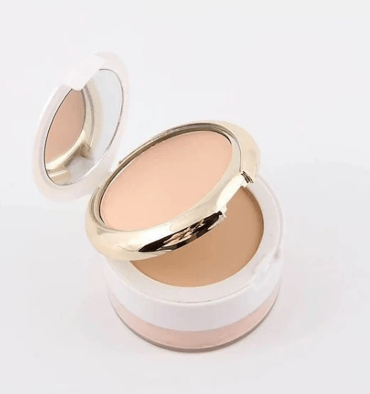 Miss Rose 3D Pearl Whitening Compact & Loose Powder – Dual-Purpose Oil-Control, Brightening & Smooth Matte Finish Powder for Flawless Skin (45g, Ivory Shade)