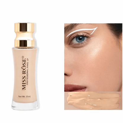 Miss Rose Moisturizing Flawless Liquid Foundation – Medium to Full Coverage, Hydrating Matte Base for Smooth, Even Skin (30ml, Sand Shade)