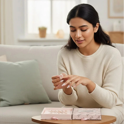 Febble Crystal Leaf Nude Press-On Nails