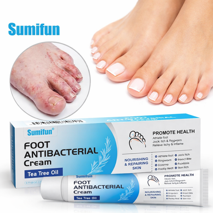 Sumifun Foot Antibacterial Cream with Tea Tree Oil – Antifungal, Anti-Itch & Skin Repair Cream for Athlete’s Foot, Ringworm & Irritated Skin (20g)