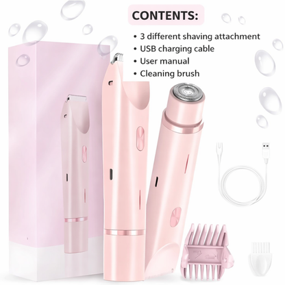 Silky Splash Vamaro Shaver | 2-in-1 Wet & Dry Women’s Razor with Precision Trimmer