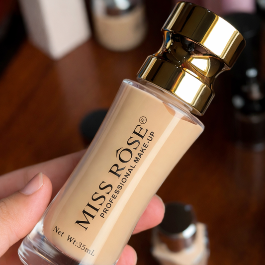 Miss Rose Moisturizing Flawless Liquid Foundation – Medium to Full Coverage, Hydrating Matte Base for Smooth, Even Skin (30ml, Sand Shade)