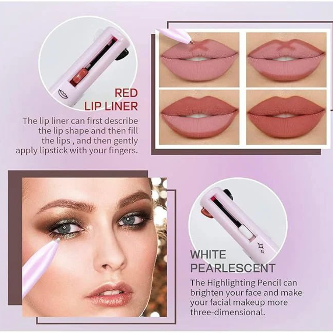 4-in-1 Makeup Pen: Eyeliner, Lip Liner, Brow & Highlighter