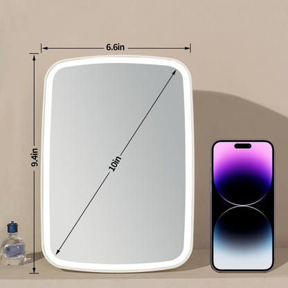 Touch Screen LED Makeup Mirror | Adjustable Brightness, 3 Color Lighting & Rechargeable Design