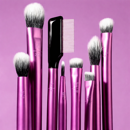Real Techniques Everyday Eye Essentials – 8-Piece Professional Eye Brush Set for Blending, Lining & Precision Makeup