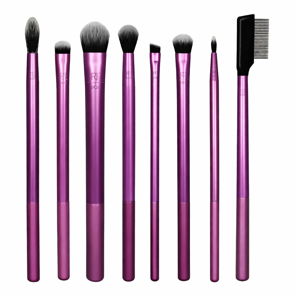 Real Techniques Everyday Eye Essentials – 8-Piece Professional Eye Brush Set for Blending, Lining & Precision Makeup