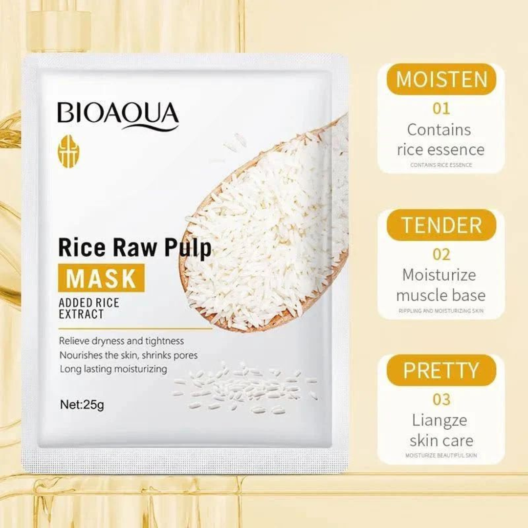 Moisturizing Smooth Face Mask (20pcs) | Rice Extract Nourishment, Hydration & Skin Soothing Care