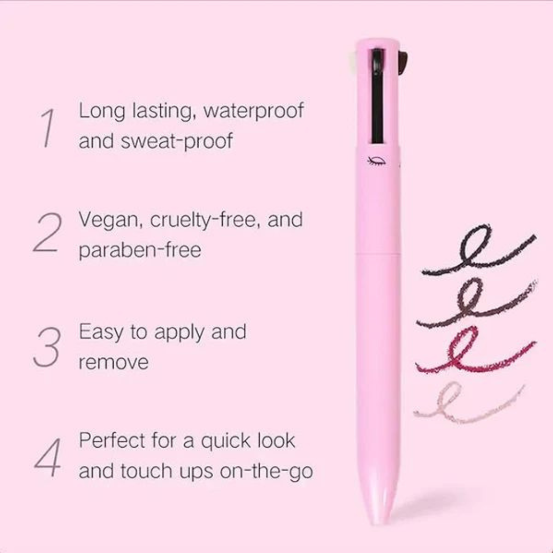 4-in-1 Makeup Pen: Eyeliner, Lip Liner, Brow & Highlighter