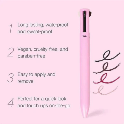 4-in-1 Makeup Pen: Eyeliner, Lip Liner, Brow & Highlighter