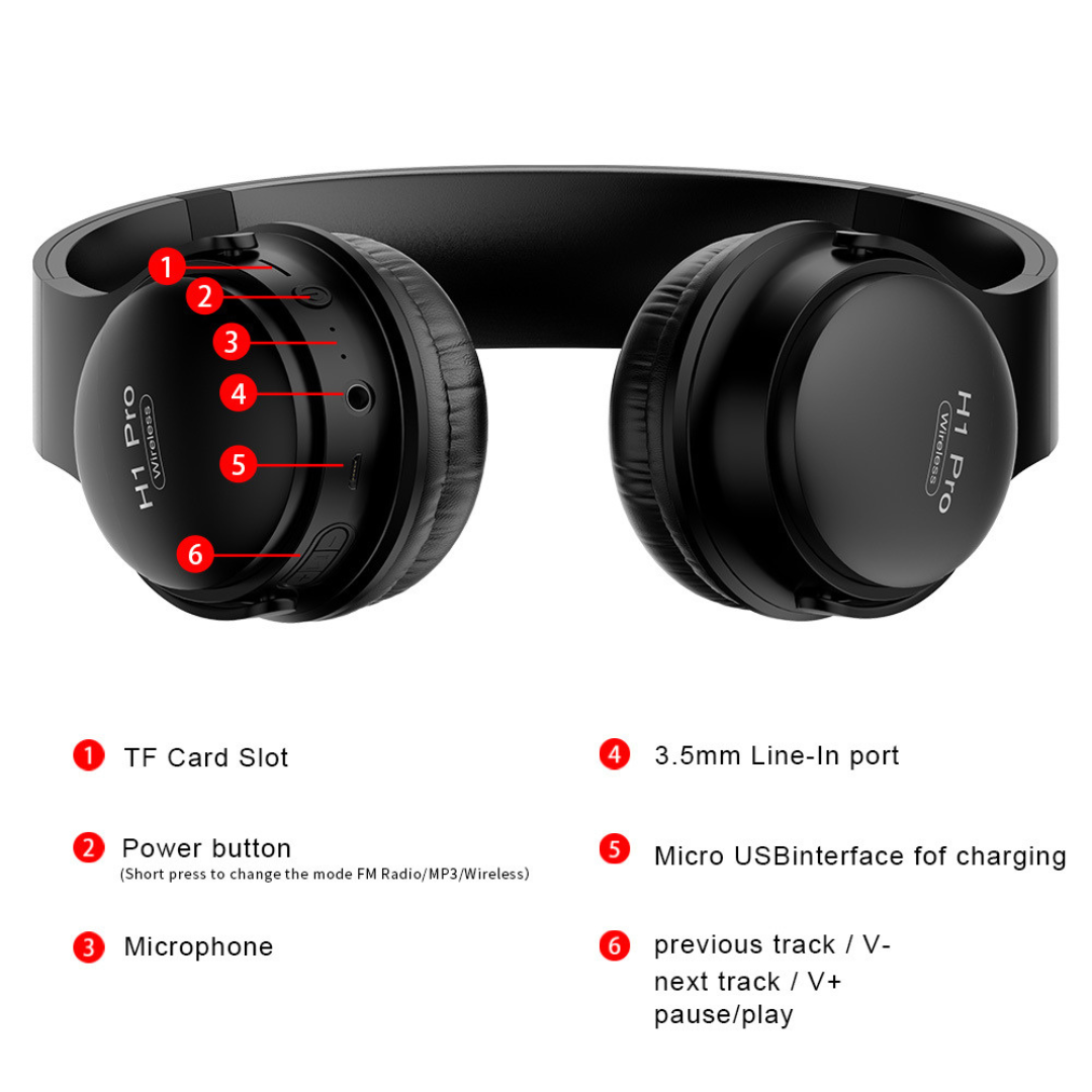Wireless Bluetooth Headset | 24-Hour Battery, MP3 Support & Comfortable Ergonomic Design