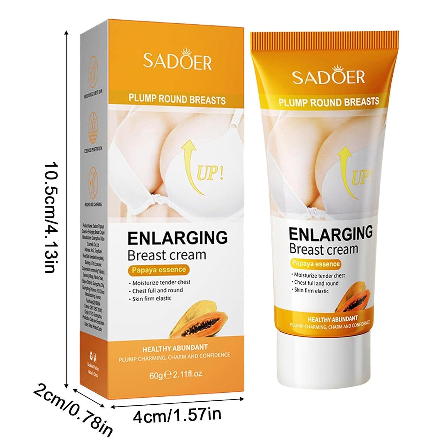 SADOER Papaya Essence Body Firming & Nourishing Cream – Moisturizing, Skin-Firming & Smoothing Cream for a Fuller, Youthful Look (60g)