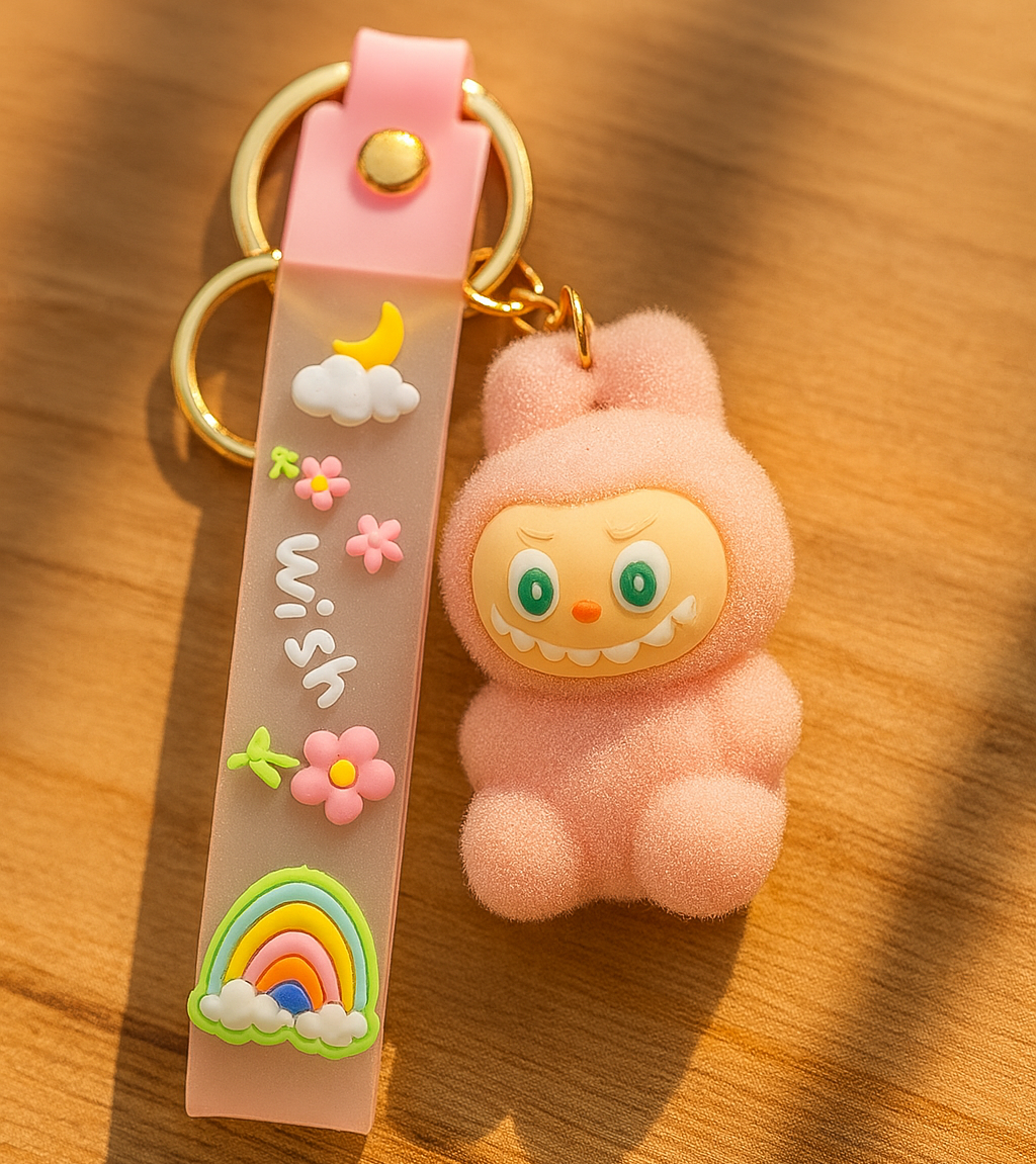 Labubu - Wish & Fuzz Rainbow Wrist-Strap Keychain