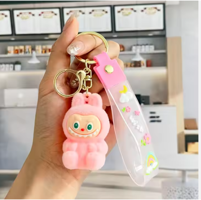 Labubu - Wish & Fuzz Rainbow Wrist-Strap Keychain