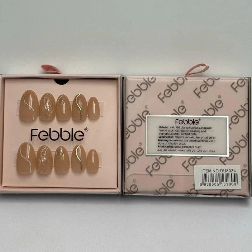 Febble Nude Marble Swirl Press-On Nails