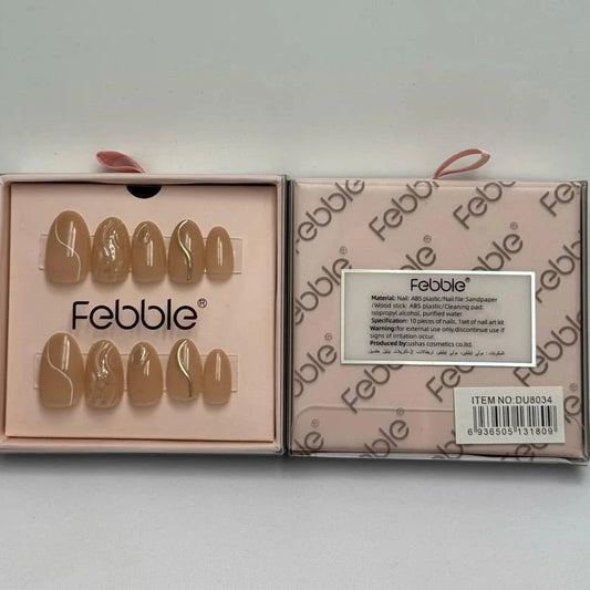 Febble Nude Marble Swirl Press-On Nails