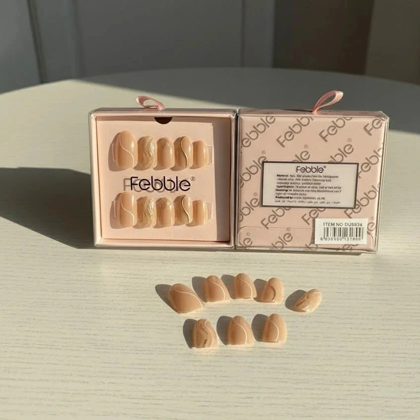 Febble Nude Marble Swirl Press-On Nails