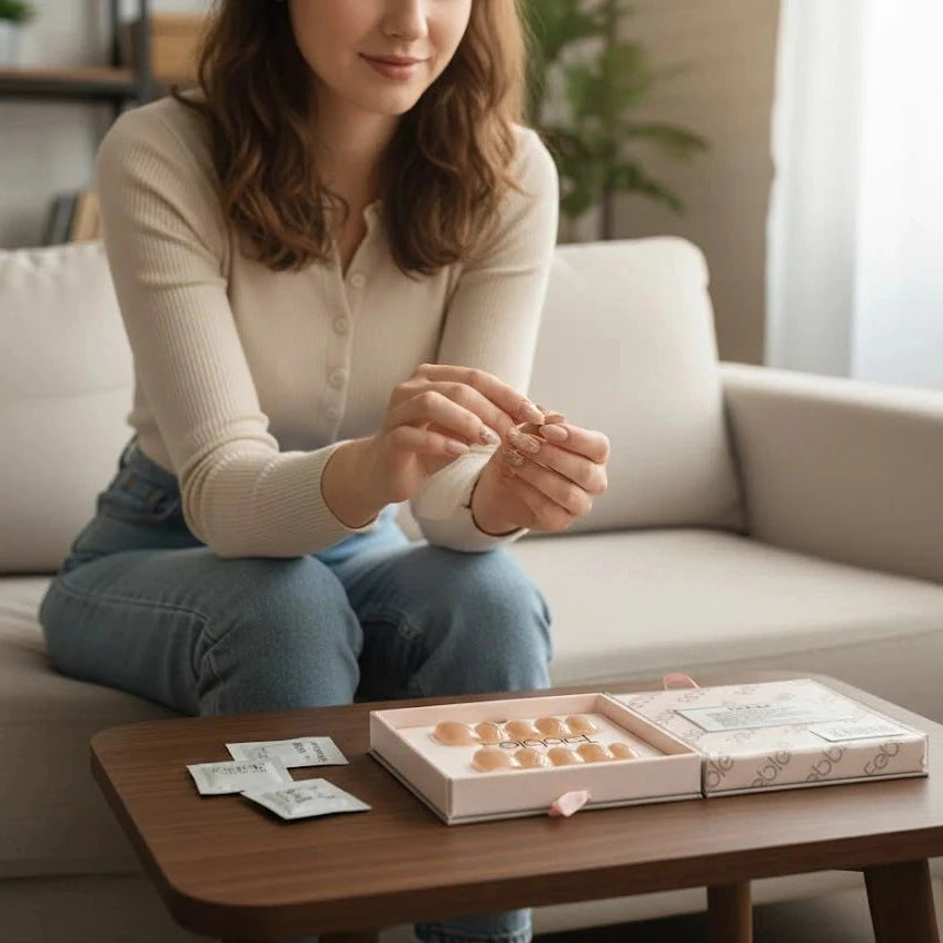 Febble Nude Marble Swirl Press-On Nails